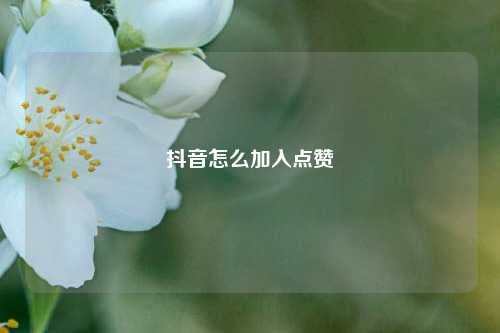 抖音怎么加入点赞
