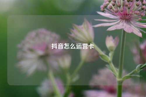 抖音怎么运营卡